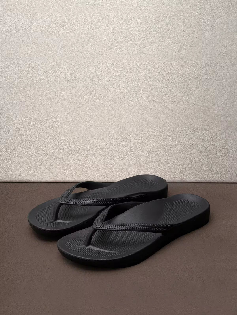 Hatastic Unisex Flip Flops With Arch Support, Solid Color Beach/Home Slippers, Suitable For Spring, Summer, Autumn Back To School